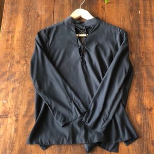 Zara Open Back Long Sleeve Top | S Small